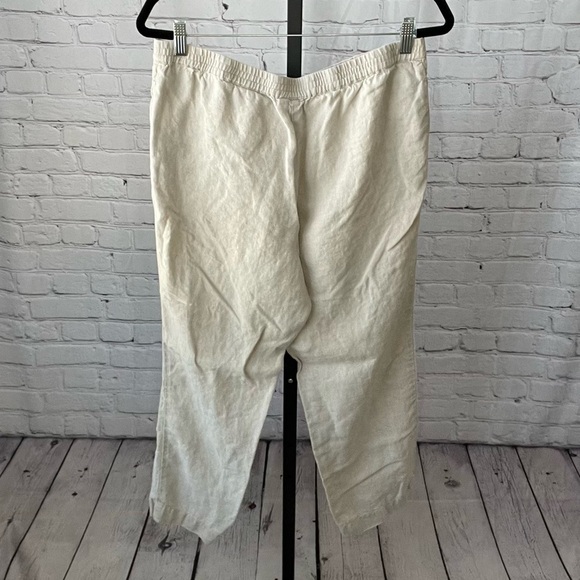 J Jill Neutral Tan Linen Pants Size Medium Petite - Picture 2 of 4